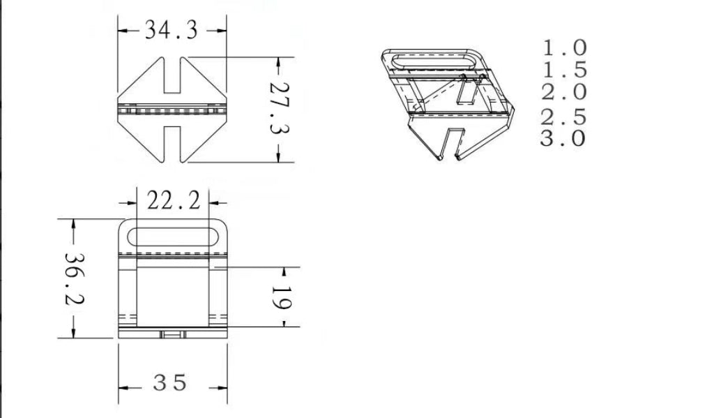 Burkolat szintező kapu 2mm